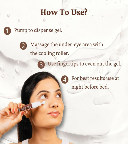 VauriiC Healing Hydrator Men and Women Under Eye Gel with Eye Massage Roller