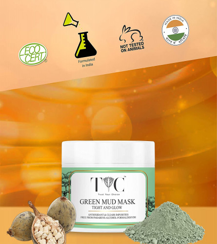 TYC Green Clay Mud Face Mask | Anti Aging, Deep cleansing action