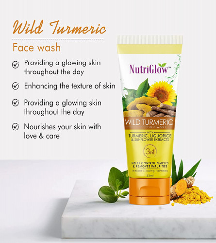 NutriGlow Wild Turmeric Face Wash 65 ml (Pack of 5)