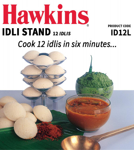 Hawkins Idli Stand, 12 Idlis, For 5 Litre and bigger Pressure Cooker, Aluminum