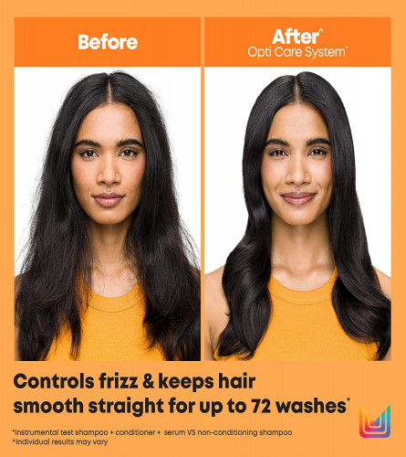 MATRIX Opti.Care Professional ANTI-FRIZZ Kit | For Salon Smooth, Straight hair | with Shea Butter | Shampoo 350ml + Conditioner 98g + Hair Serum 100ml