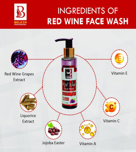Beleza Professional RED WINE FACE WASH 100 ml (Pack of 2)