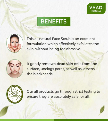 Vaadi Herbals Face and Body Scrub, Walnut and Apricot, 500g