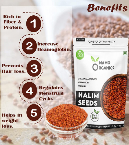 Organic Halim Seeds, Aliv Seeds for Eating, Garden Cress Seeds 400 Gm