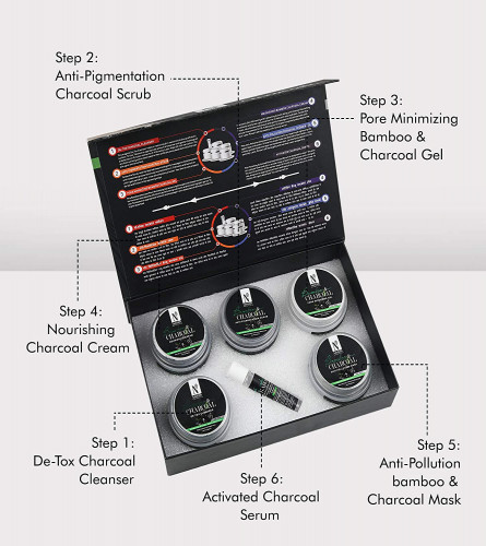 NutriGlow Natural’s Bamboo Charcoal Facial Kit with Activated Charcoal 250g+10ml