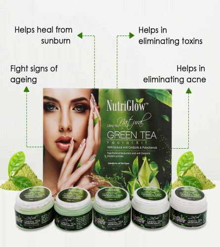 NutriGlow Green Tea Facial Kit 5-Pieces 250 gm