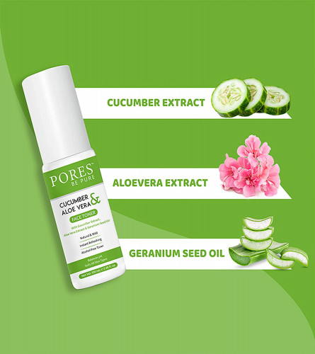 PORES Be Pure Aloe Vera Cucumber Face Toner 100 ml (pack of 2)