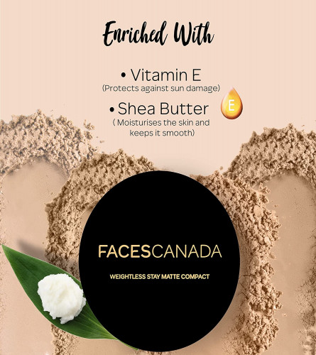 FACESCANADA Weightless Matte Finish Compact Powder -Beige 9 gm (Pack of 2)