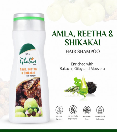 Globus Remedies Amla Reetha and Shikakai Hair Shampoo
