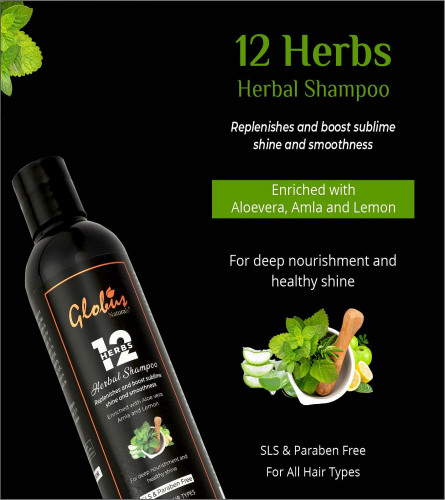 Globus Naturals 12 Herbs Hair Growth Shampoo For Deep Nourishment