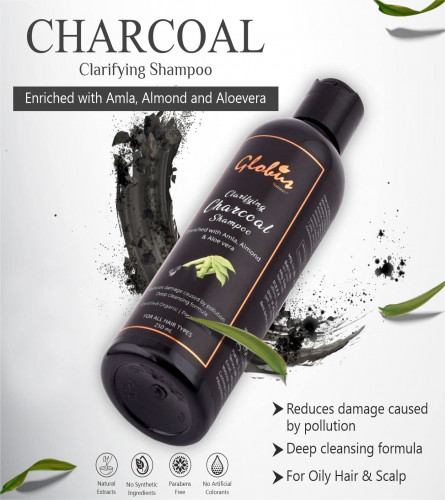Globus Naturals Clarifying Charcoal Shampoo For Oily Hair & Scalp