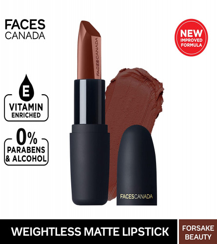 FACES CANADA Weightless Matte Lipstick - Forsake Beauty 01, 4.5g (Pack of 2)
