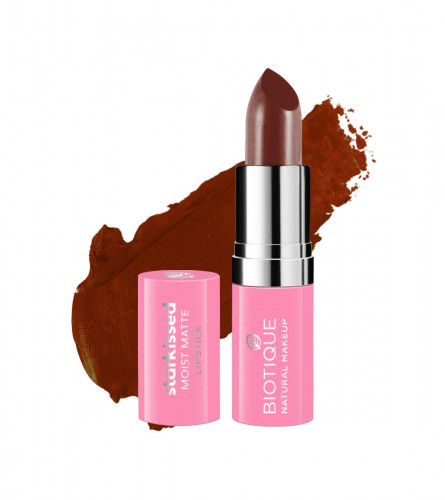 Biotique Natural Makeup Starkissed Moist Matte Lipstick, Down to Earth