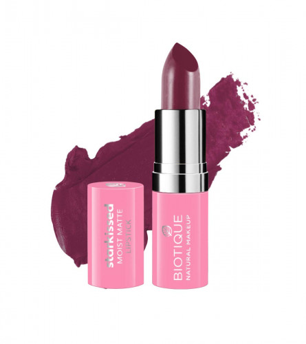 Biotique Natural Makeup Starkissed Moist Matte Lipstick, Grape Vine