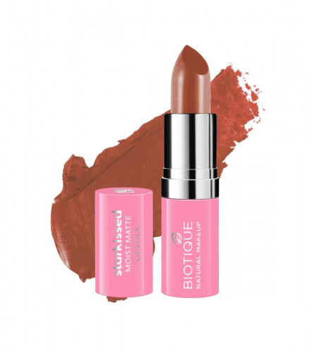 Biotique Natural Makeup Starkissed Moist Matte Lipstick, Lady Luck