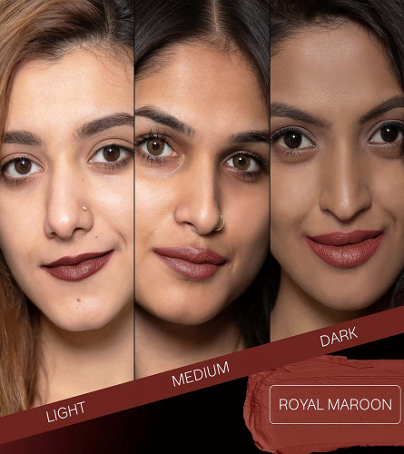 FACES CANADA Weightless Matte Lipstick - Royal Maroon 16, 4.5g (Pack of 2)