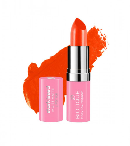 Biotique Natural Makeup Starkissed Moist Matte Lipstick, Soul Curry