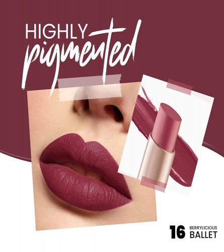 MARS Creamy Matte Long Lasting Lipstick 16-Berrylicious Ballet 4 g (Pack of 2)