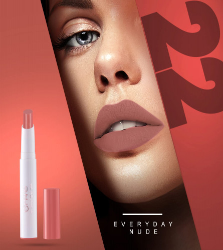 MARS Matte Non-Transfer Butter Smooth Lipstick 22-Everyday Nude 3.5 gm (Pack of 2)