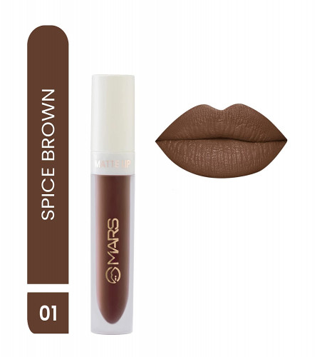 MARS Matte Liquid Long Lasting Lip Color 01-Spice Brown 4.5 ml (Pack of 2)