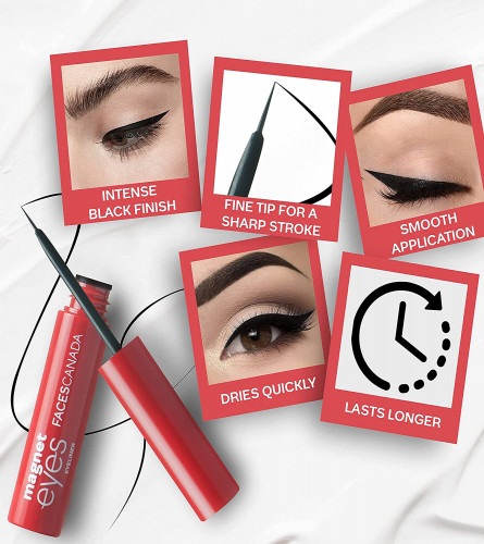 FACES CANADA Magneteyes Eyeliner - Black, 3.5ml (Pack Of 2)