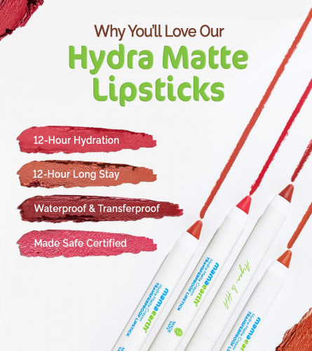 Mamaearth Hydra-Matte Crayon Transferproof Lipstick Berry Red - 2.4 g