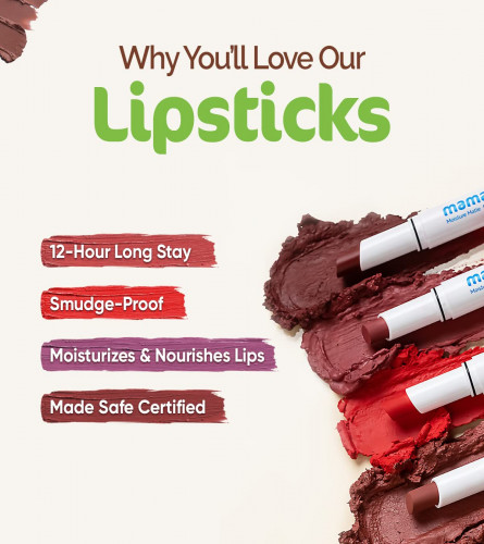 Mamaearth Moisture Matte Longstay Lipstick Pink Tulip - 2 G