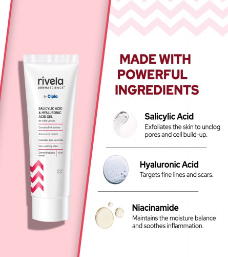 Rivela Dermascience Anti-Acne Gel By Cipla | For Active Acne, Oil Control, Skin