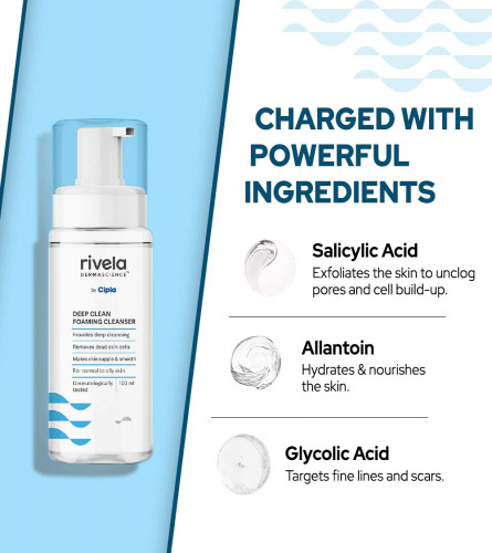 Rivela Dermascience Deep Clean Foaming Facial Cleanser By Cipla