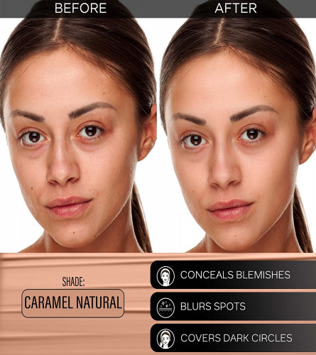 FACESCANADA All Day Hydra Matte 3-in-1 Foundation - Caramel Natural 25ml (Pack Of 2)
