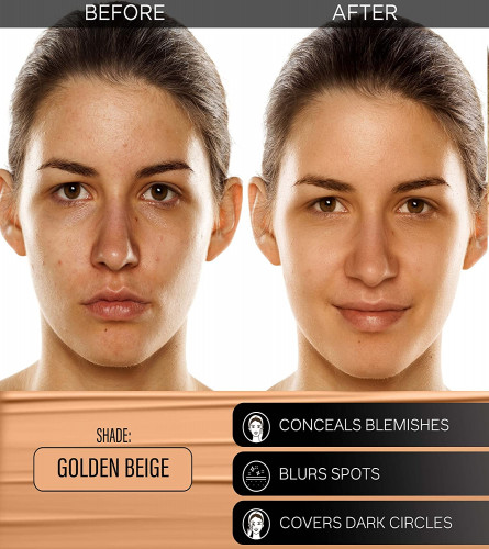 FACESCANADA All Day Hydra Matte 3-in-1 Foundation - Golden Beige 25ml (Pack Of 2)