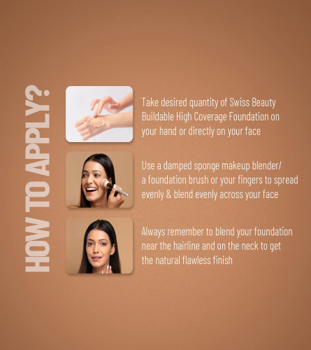 Swiss Beauty High Coverage Waterproof Base Foundation Natural Buff