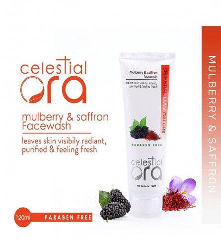 Celestial Ora Natural Face Wash for All Skin Type Face Wash with Mulberry& Saffron