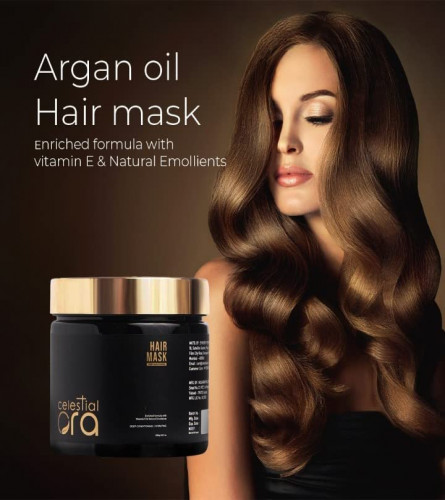 Celestial ora Argan Oil hair mask deep smoothing for Vitamin E & natural emollients