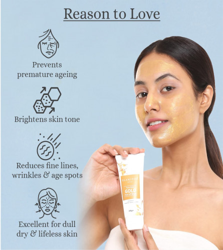 Glamveda Pure Glow Gold Peel Off Mask Enriched With Orange Peel,Turmeric & Saffron