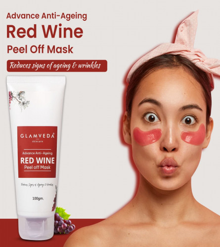 Glamveda Advance Anti Ageing Red Wine Peel off mask, Blackheads Removal