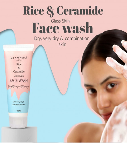 Glamveda Rice & Ceramide Korean Glass Skin Face Was