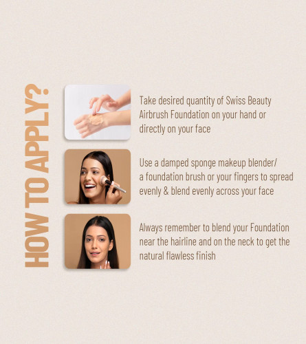 Swiss Beauty Airbrush Finish Lightweight Foundation For Face Makeup -Warm Sun
