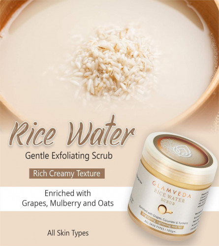Glamveda Rice Water Brightening Face Scrub For Women | For Lightens Skin