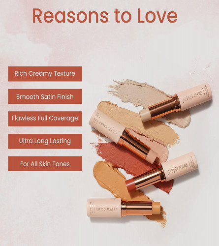 Swiss Beauty Satin Finish Panstick Foundation - Orange 7 gm