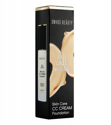 Swiss Beauty Foundation Skin Care CC Cream, Face MakeUp - White-Ivory