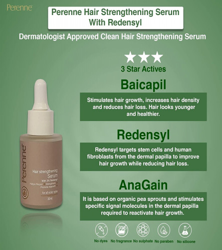 Perenne Hair Strengthening Serum With Redensyl, Bicapil & Anagain For Hair Fall Control