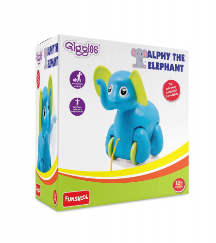 Giggles - Alphy The Elephant , Pull along toy , Head bobs, Multicolor