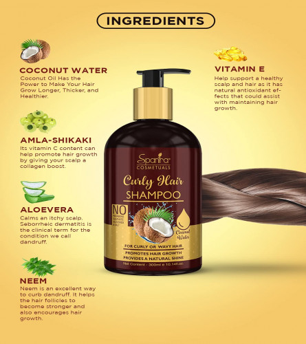 Spantra Curly Hair Shampoo For Dry/Wavy Hair | Promotes Growth & Adds Natural Shine