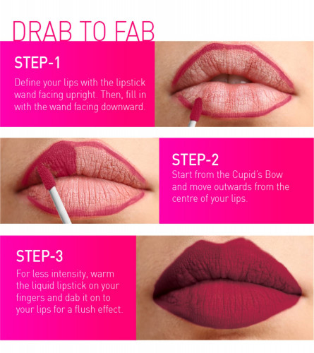 MyGlamm LIT Liquid Matte Lipstick -  Insta Baddie 3 ml (Pack Of 2)
