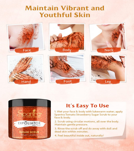 Spantra Tamato Strawberry Sugar Scrub |Face & Body Scrub |Tan Removal