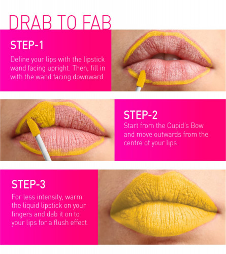 MyGlamm LIT Liquid Matte Lipstick - LB/FB (Yellow) 3 ml