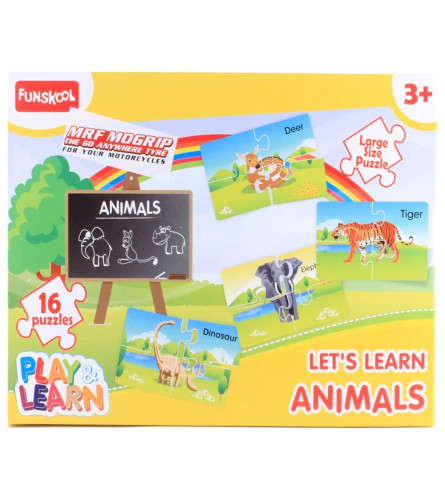 Funskool Play & Learn-Animals,Educational,16 Pieces,Puzzle,for 3 Year Old Kids and Above,Toy