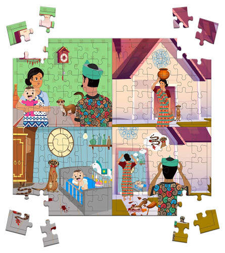 Funskool Play & Learn-The Loyal Mongoose,Educational,120 Pieces,Puzzle,for 4 Year Old Kids and Above