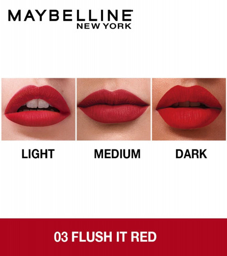 Maybelline New York Sensational Liquid Matte Lipstick Flush It Red